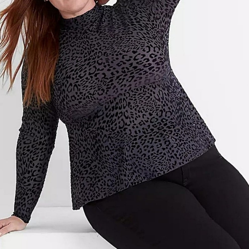 Lane Bryant Leopard Mock Neck